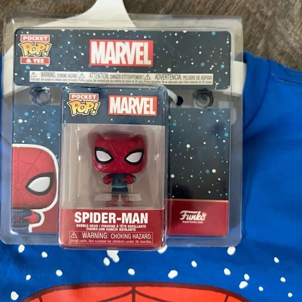 Spiderman Holiday Shirt Spidey Pocket‎ Pop! Funko Marvel Boys Large Graphic